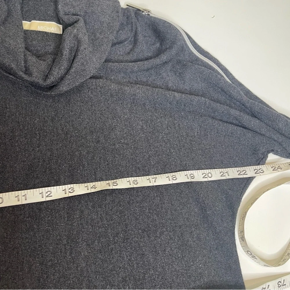 Michael Kors gray cowl neck zipper sleeve sweater